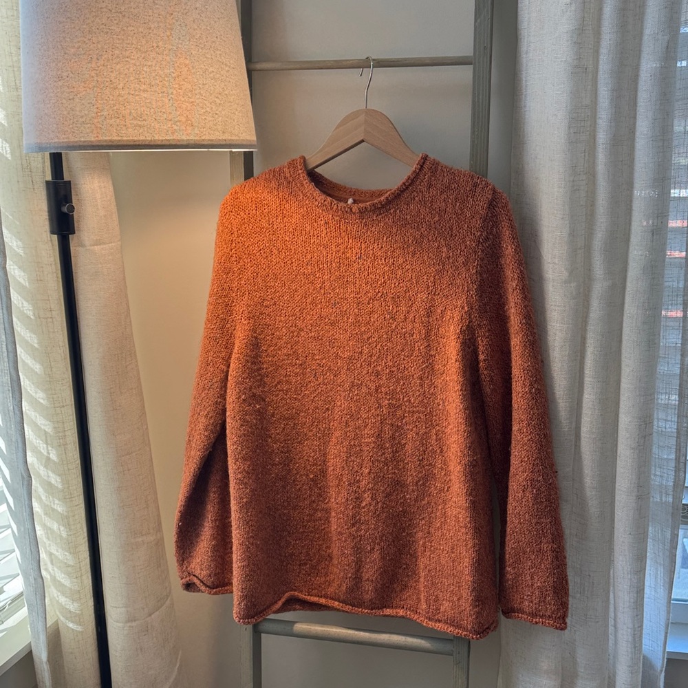 Cozy Heathered Orange Long Sleeve Sweater